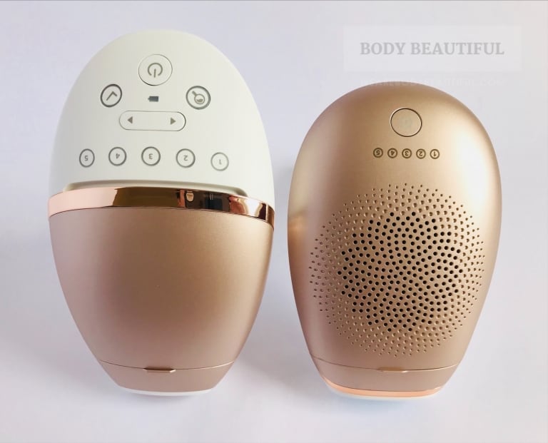 Both the Philips Lumea Prestige and Advanced have 5 IPL intensity levels, chosen with the simple controls on top of the device.