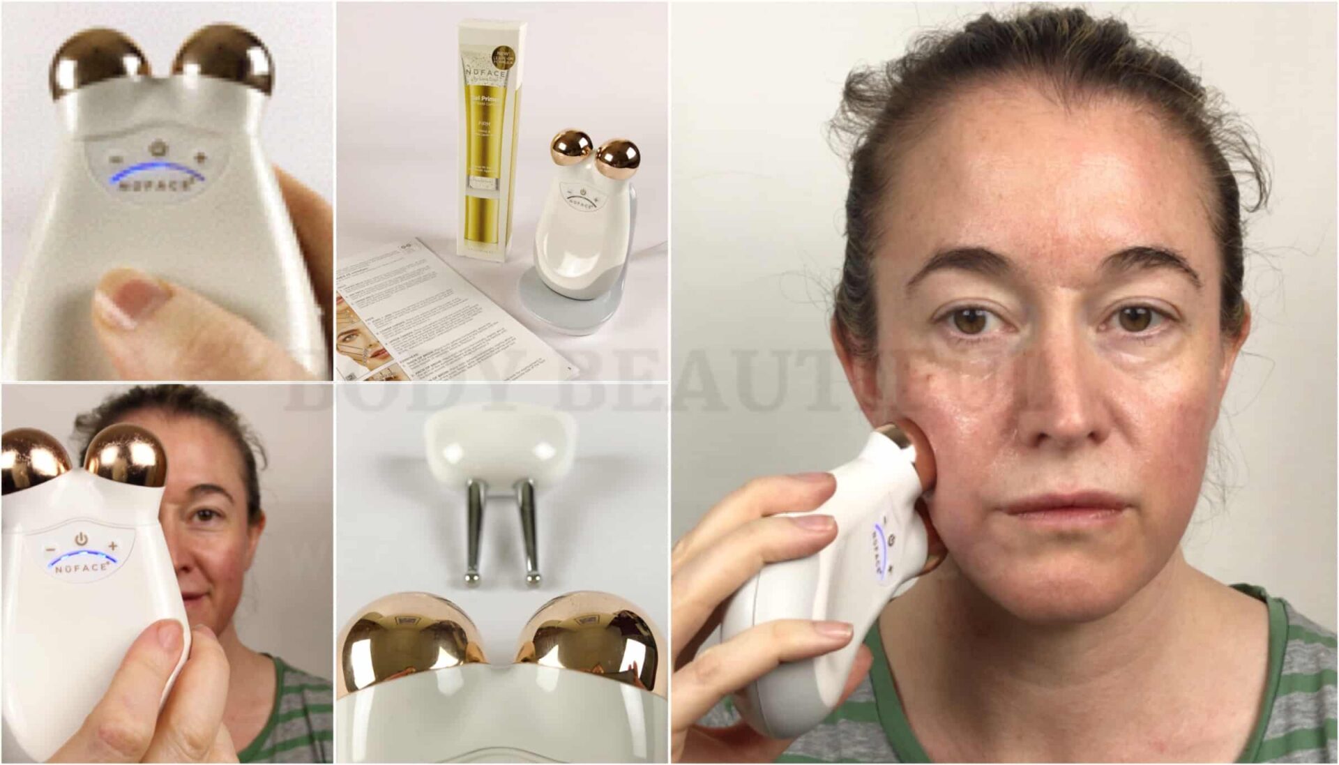 Tried & tested user trial of the Nuface Trinity microcurrent device with before & after photos by WeAreBodyBeautiful.com