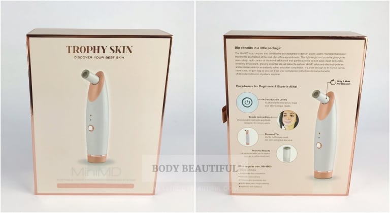Neat & attractive rose-gold box of the MiniMD from Trophy Skin.