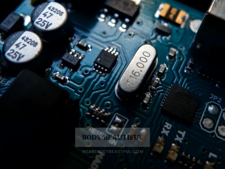 close up of an electric circuit board