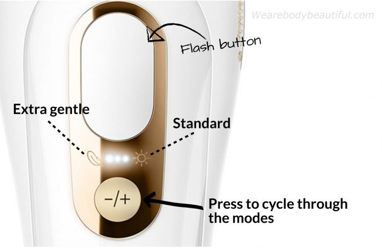 The improved mode select on the newer Braun Pro 5 IPL models