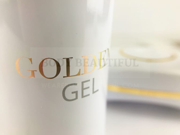 Close up of the Gold gel container - the gel inside is pricey!