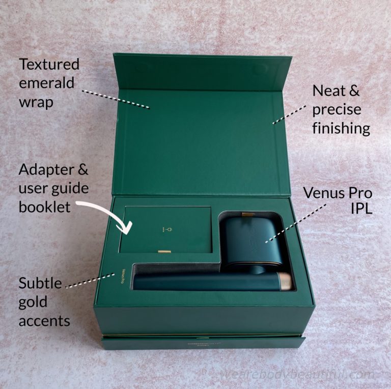 Inside the JOVS Venus Pro stylish emerald green box storage box