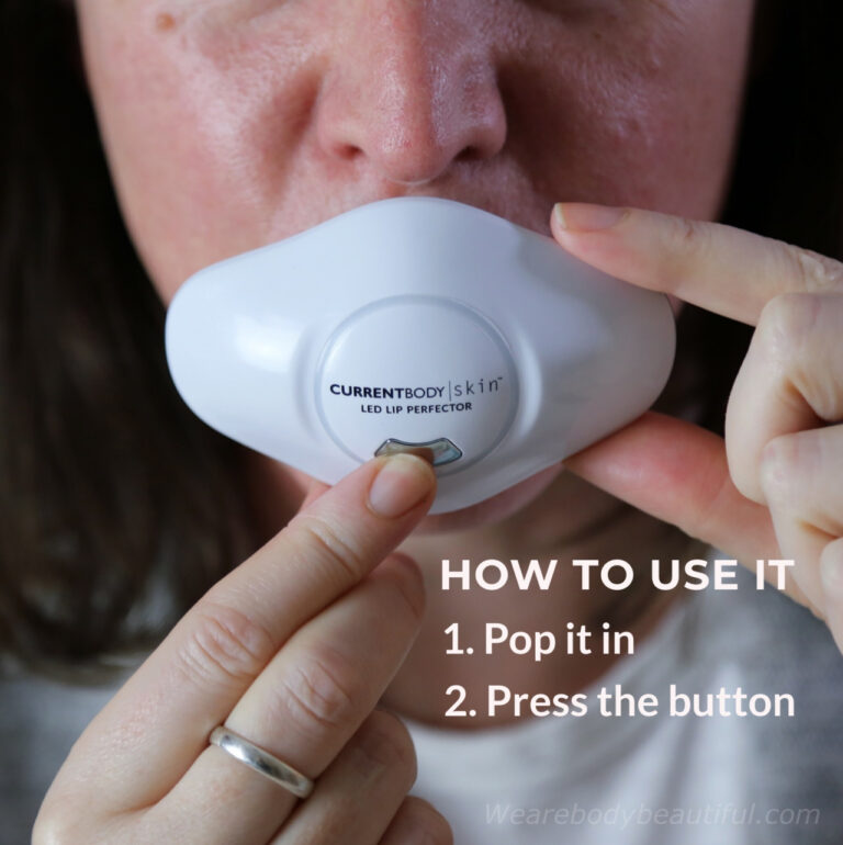 The Lip Perfector is easy to use. Pop it in your mouth and press the power button. That’s it! It shuts off after 3 minutes.