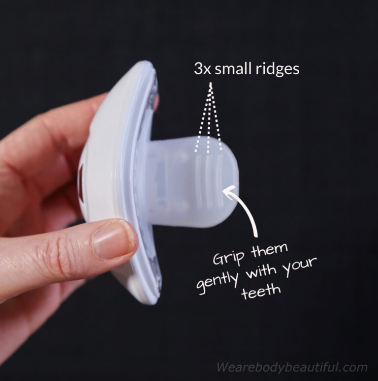 Gently hold the ridges in your teeth to keep the Lip Perfector in place.