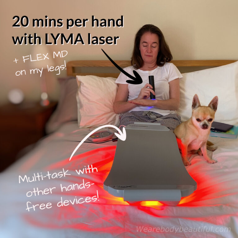 The LYMA laser is very easy and I love I can combine it with the hands-free Flex MD on my legs too. 