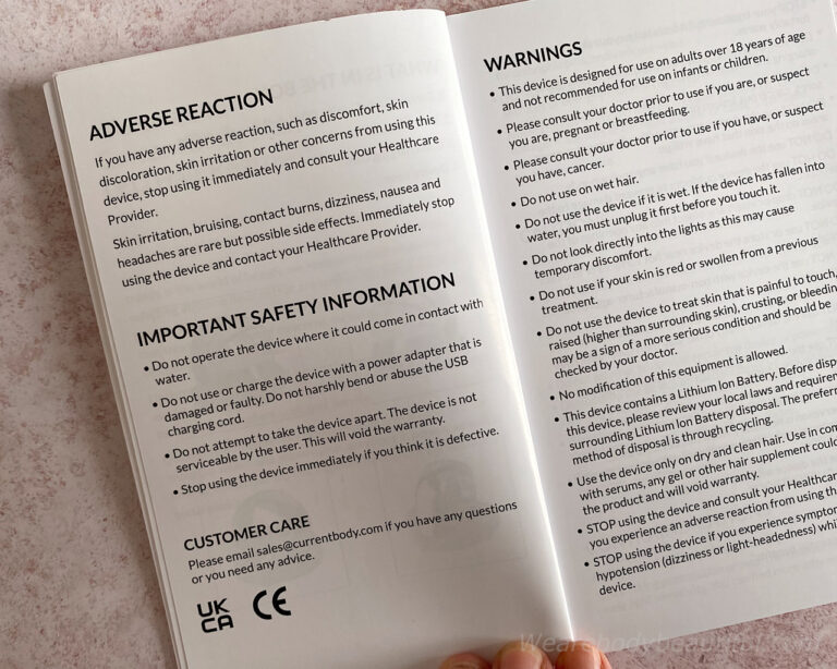 Read the user manual to understand how to use the helmet. Red light therapy is very safe but don't use it if you have light sensitivity. Check the adverse reactions and stop using it if you have any of them.