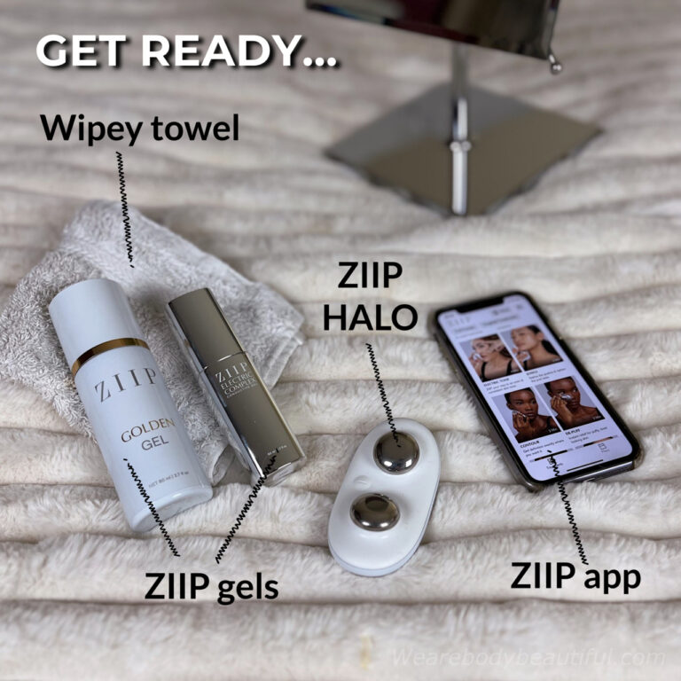 Get ready for your ZIIP HALO session: you need your HALO device, the ZIIP app, a ZIIP conductive gel, and a towel to wipe your hands.