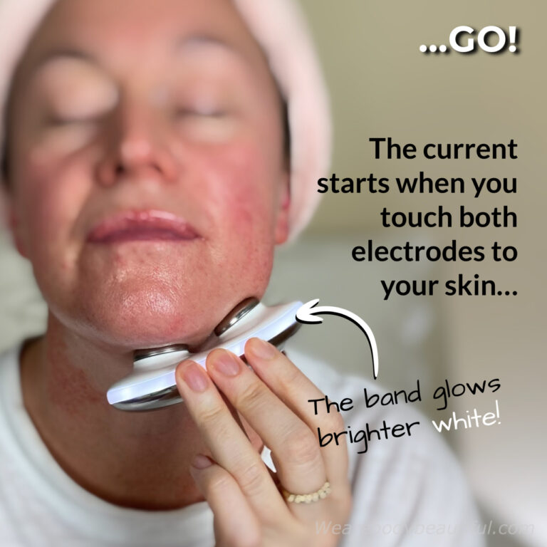 Go! Now start your ZIIP HALO session! The current flows when you touch both electrodes to your skin. You’ll see the white indicator band glows brighter white!
