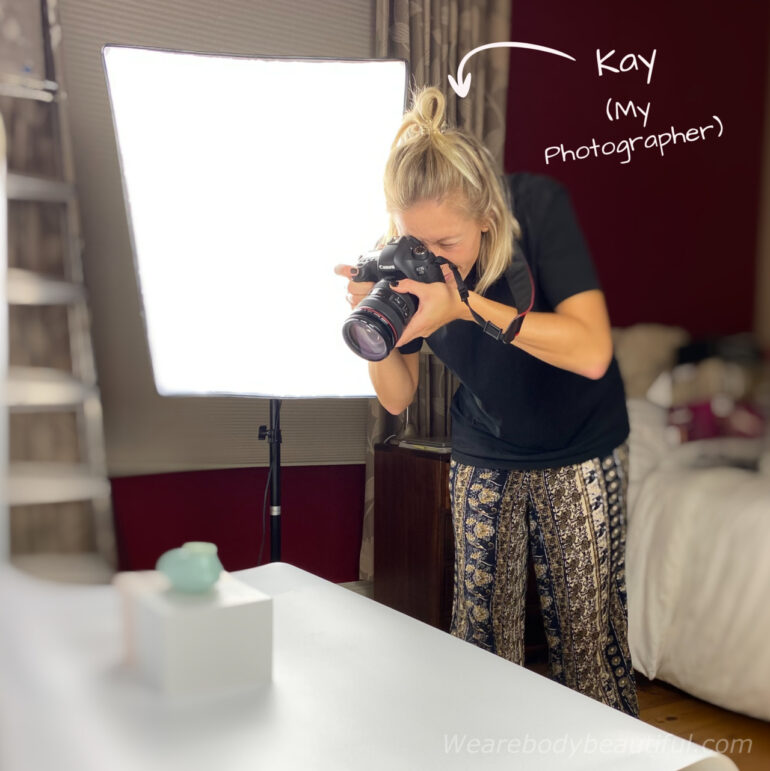 Kay is my rather lovely freelancer photographer who helps with product shoots. 